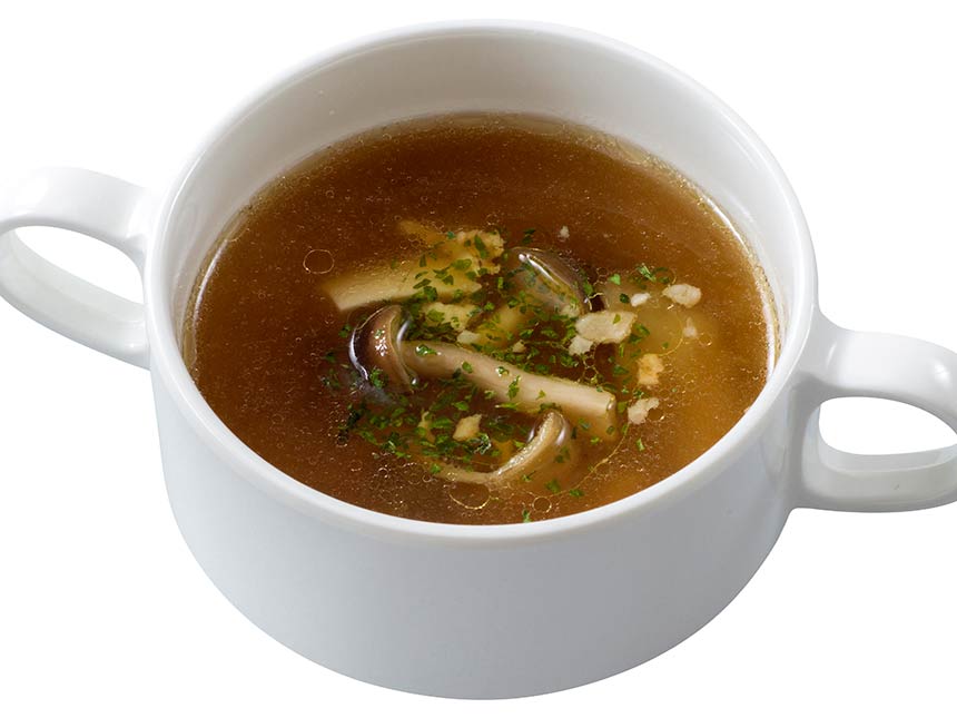 キノコとベーコンのスープのイメージ