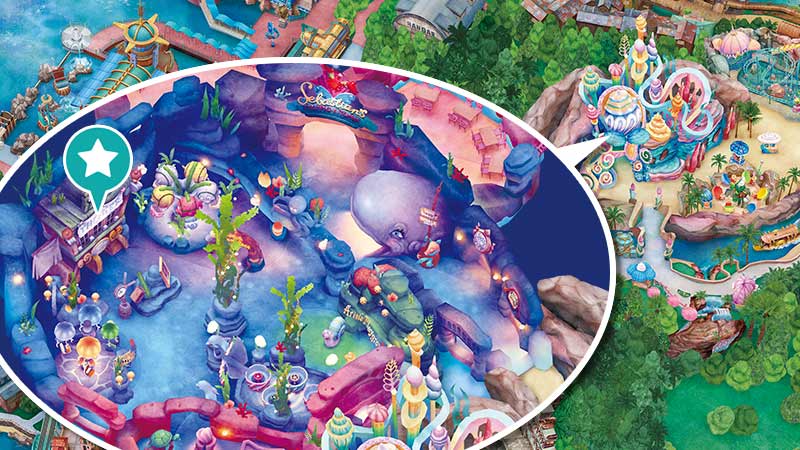 Disney Little Mermaid restos marinos y caracolas Cojín poneycomb Tokyo 