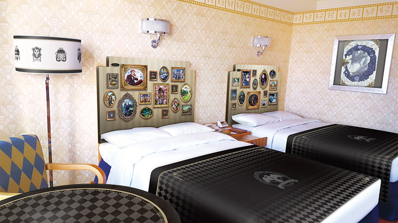 ディズニーアンバサダーホテルに『ディズニー ツイステッドワンダーランド』をテーマにした客室とケーキセットが期間限定で初登場のイメージ