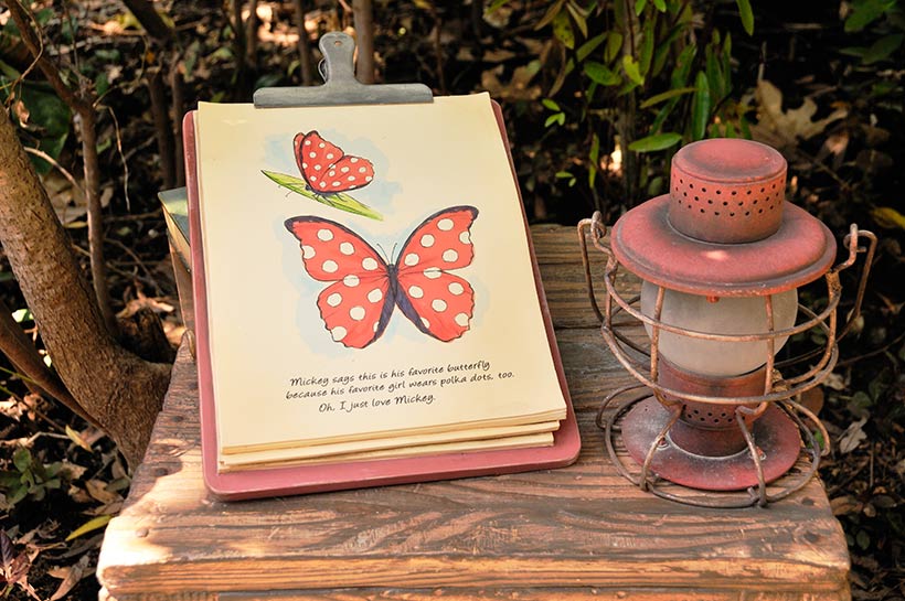 「ミッキー＆フレンズ・グリーティングトレイル」の蝶々を記したメモの画像