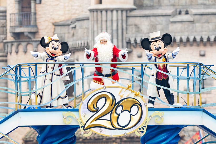 Images of Mickey, Minnie and Santa