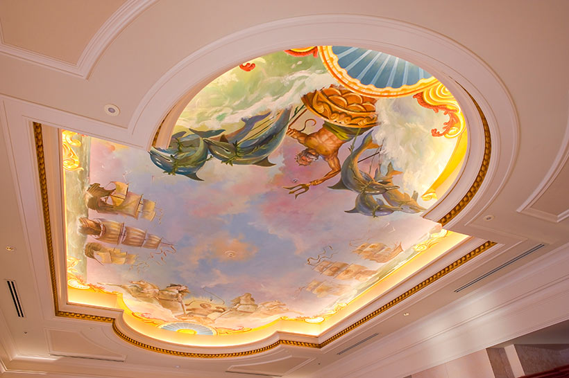 ガリオン船が描かれた天井画の画像