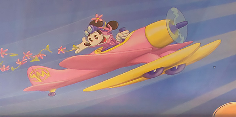 飛行機に乗ったミニーの画像