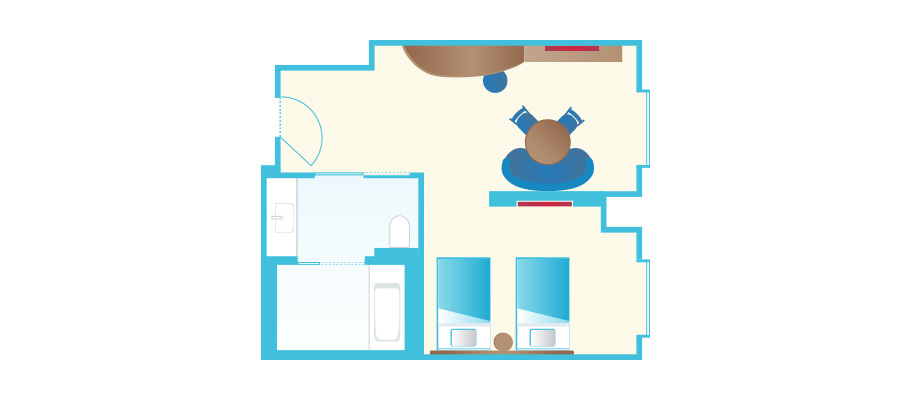 精緻型無障礙客房のレイアウト1