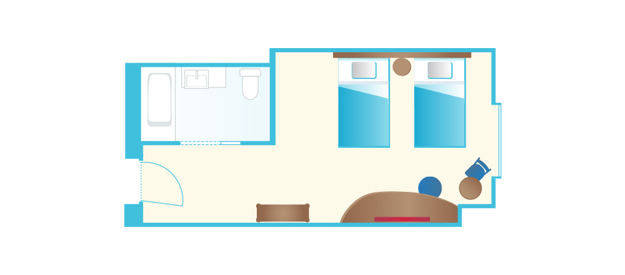 标准型无障碍客房(广场景观)のレイアウト1