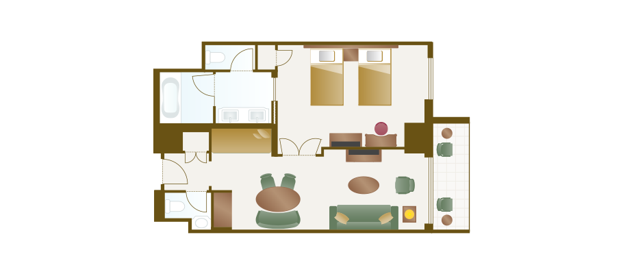 앨코브 룸のレイアウト1