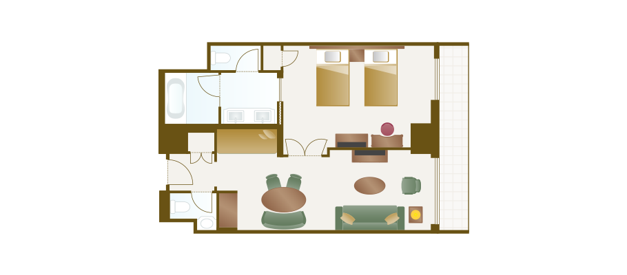 凹室客房のレイアウト2