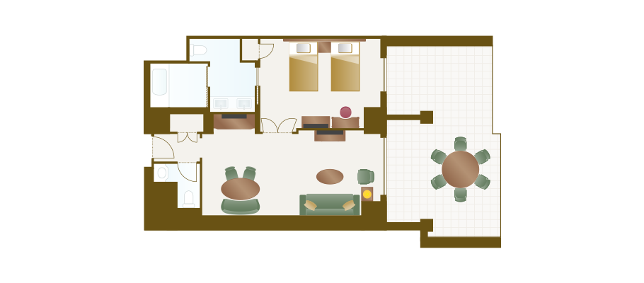 テラス・アクセシブルルームのレイアウト1