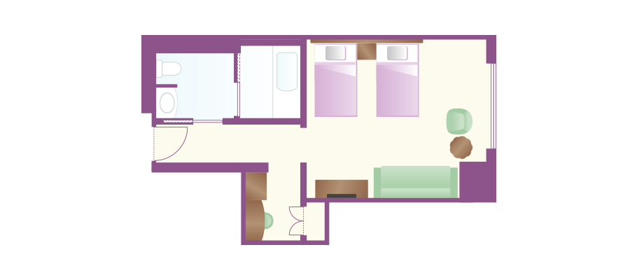 image of Deluxe Accessible Roomのレイアウト1