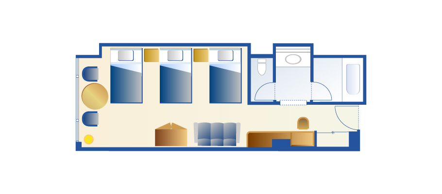 トリプルルームのレイアウト1