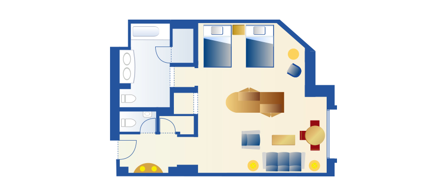 팜 가든 뷰 룸(액세서블)のレイアウト1