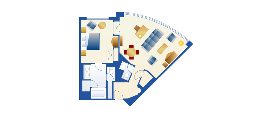 迪士尼幻想曲客房のレイアウト1