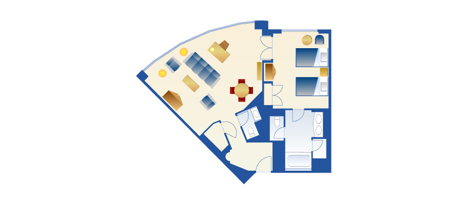 米奇首映客房のレイアウト1