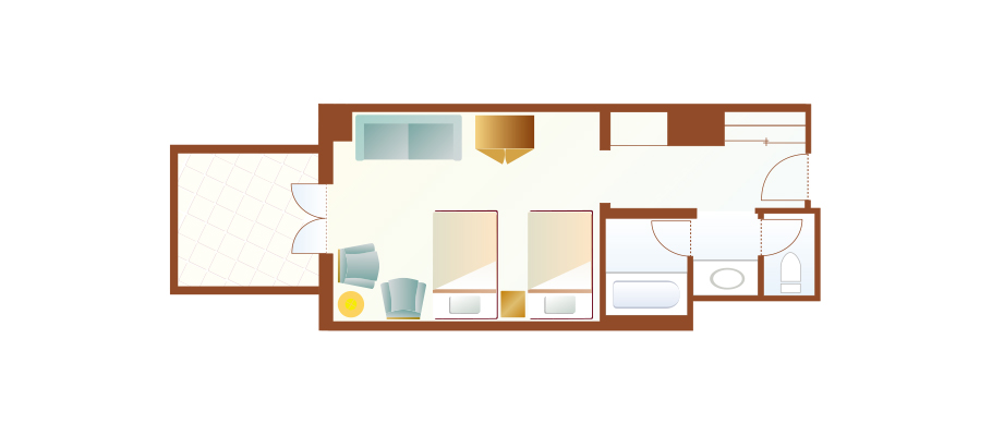 陽台客房のレイアウト1