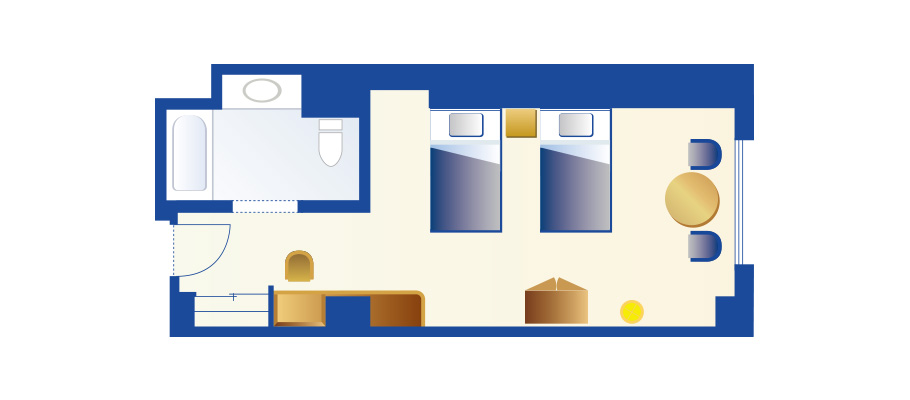 ミッキーマウス・アクセシブルルーム（魔法使いの弟子）のレイアウト1