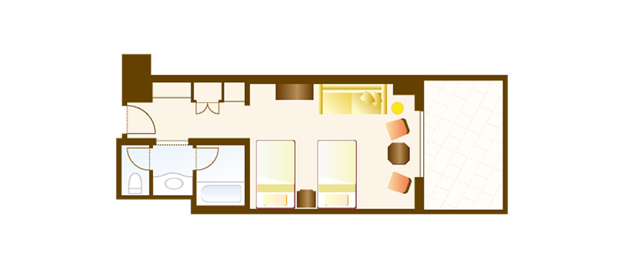 image of Balcony Room (Park Grand View)(From April 1, 2026)のレイアウト1