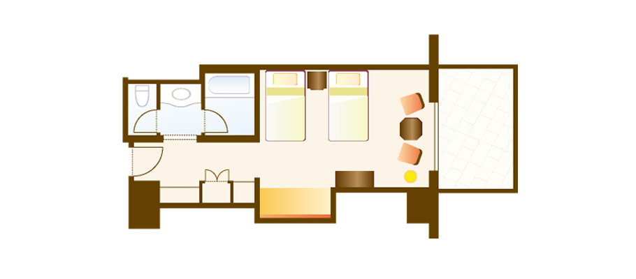 image of Balcony Alcove Room (Park Grand View)(From April 1, 2026)のレイアウト1