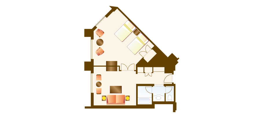 迪士尼仙履奇缘客房(2026年4月1日之后)のレイアウト1