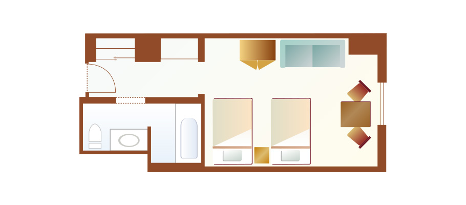 米奇船長精緻客房(開放型)のレイアウト1