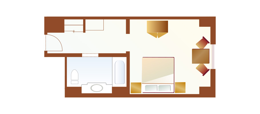精緻客房(廣場景觀)(無障礙設計)のレイアウト1