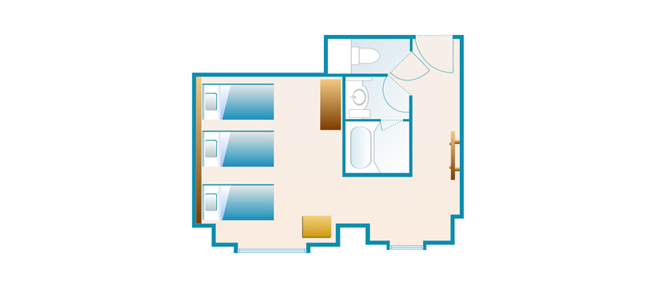 image of “Discover” Triple Roomのレイアウト1