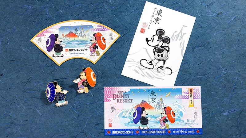 公式】和をテーマにしたミッキーマウスとミニーマウスのグッズ