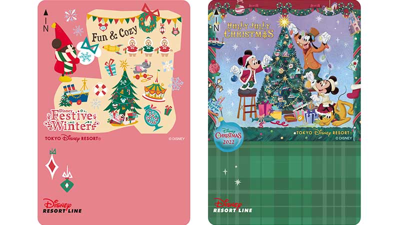 ディズニーリゾートラインでは「ディズニー・クリスマス」デザインのフリーきっぷを2022年11月7日（月）から販売いたします。のイメージ