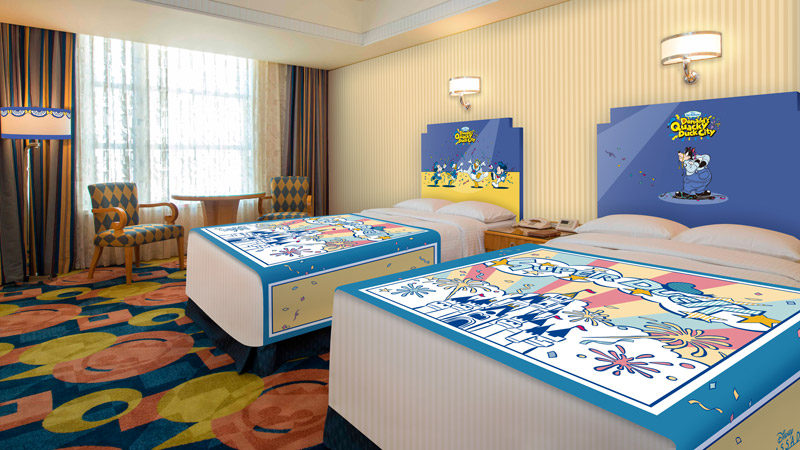ディズニーアンバサダーホテル「ディズニー・パルパルーザ“ドナルドのクワッキー・ダックシティ”」スペシャルルームを公開しました。のイメージ
