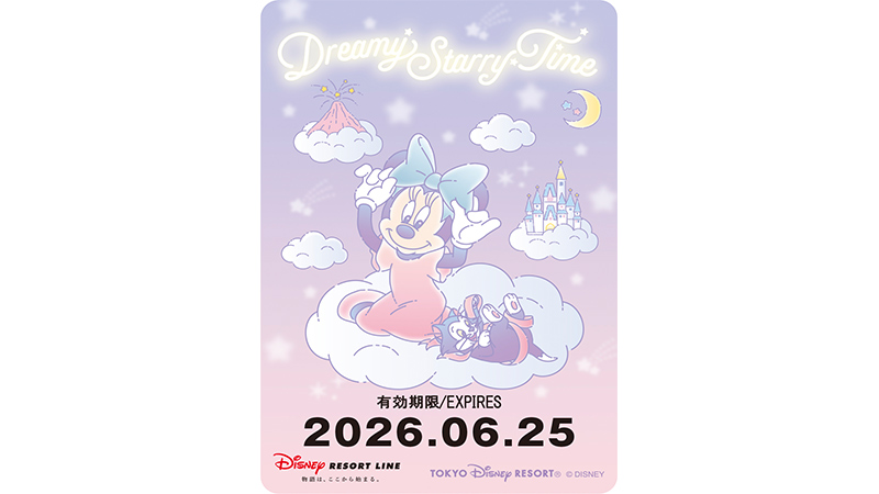 ミニーマウスがやわらかな色合いで描かれたデザインのフリーきっぷを2026年6月25日（木）から販売いたします。のイメージ