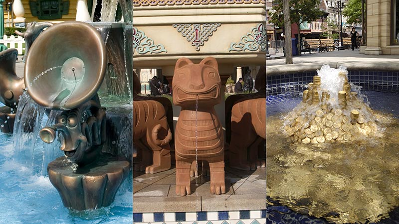 \クイズ!これはどこの噴水でしょうか?/これから6個の画像を見ていただくのですが…、みなさんはこれらがどこにある噴水かわかりますか?どのエリアで、何の近くにあるかまでわかった...のイメージ